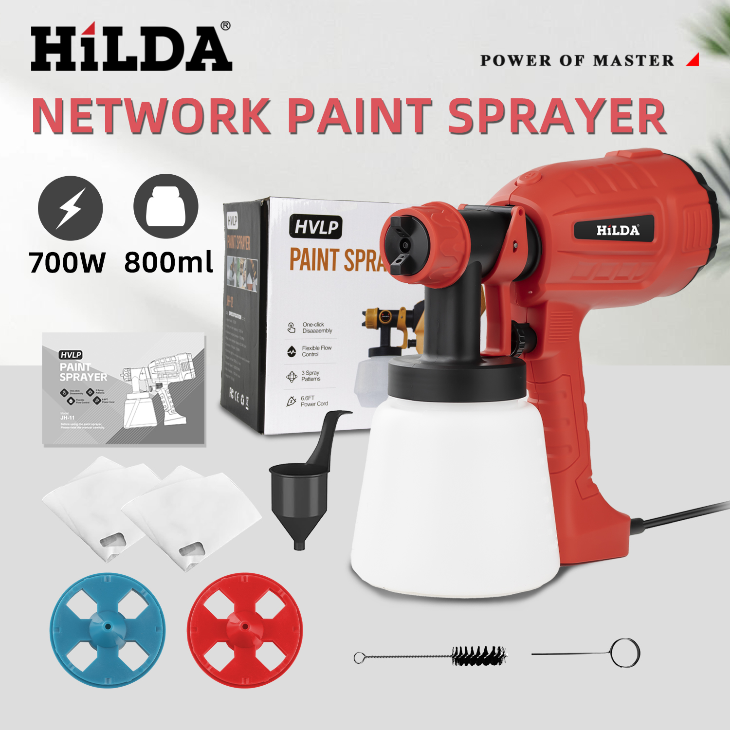 HILDA 800ML Electric Spray Gun - огляд і ціна Power Tools Pink