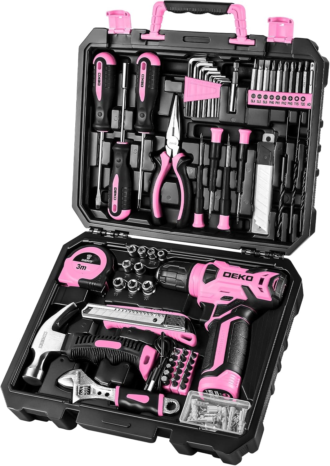 126 Pcs Pink Cordless Drill Se - огляд і ціна Power Tools Pink