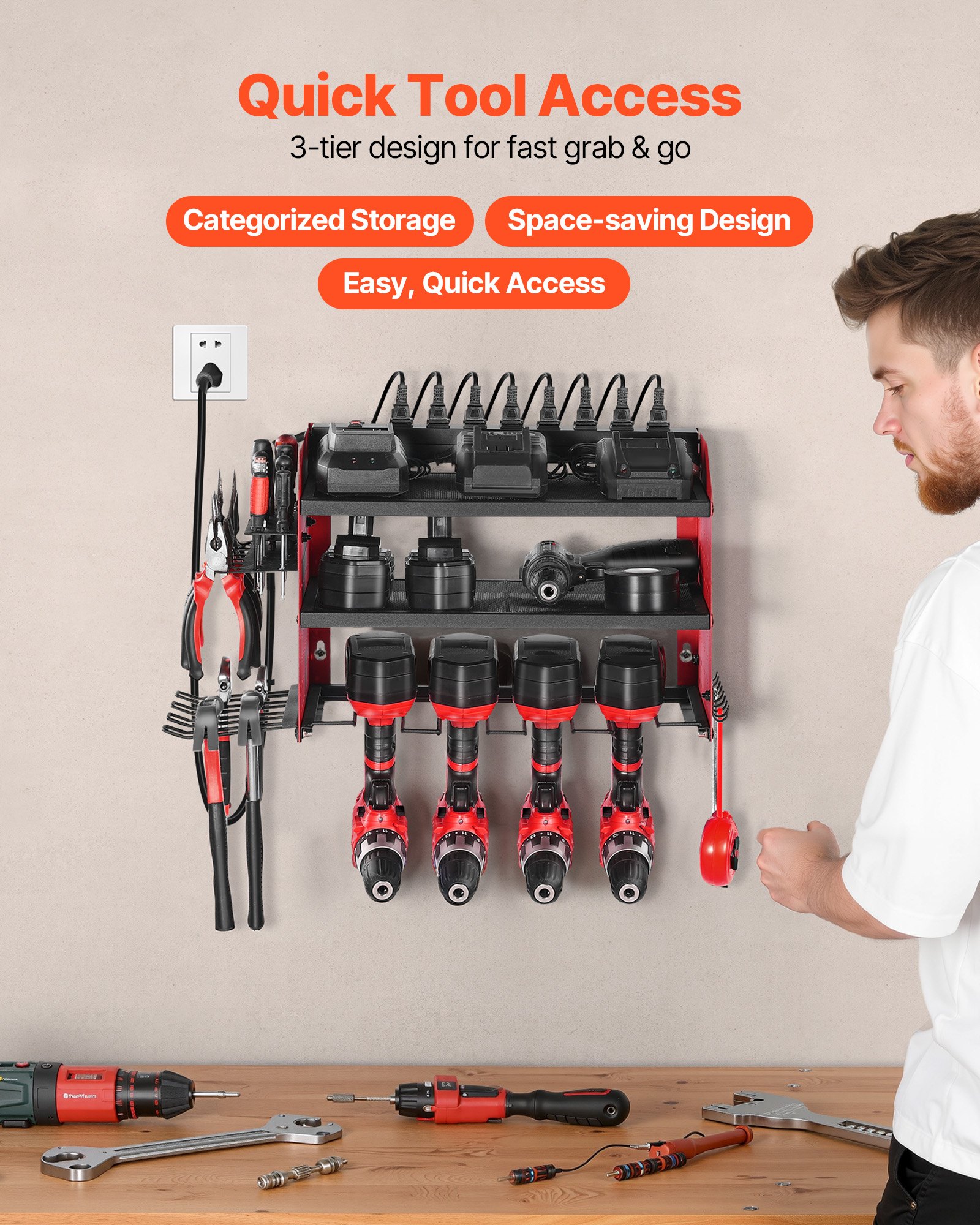 Power Tool Organizer With Char - огляд і ціна Power Tools Rack