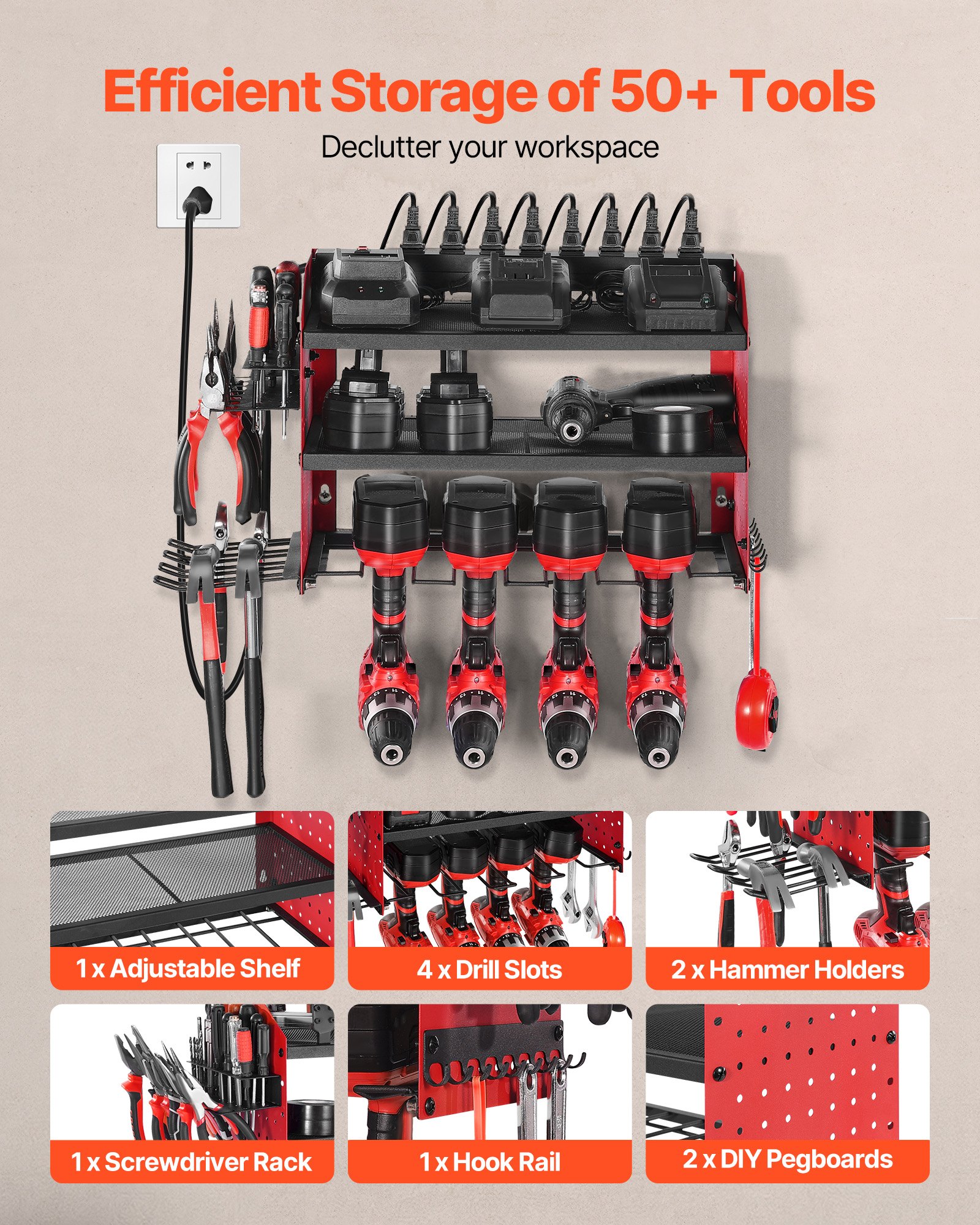 Power Tool Organizer With Char - огляд і ціна Power Tools Rack