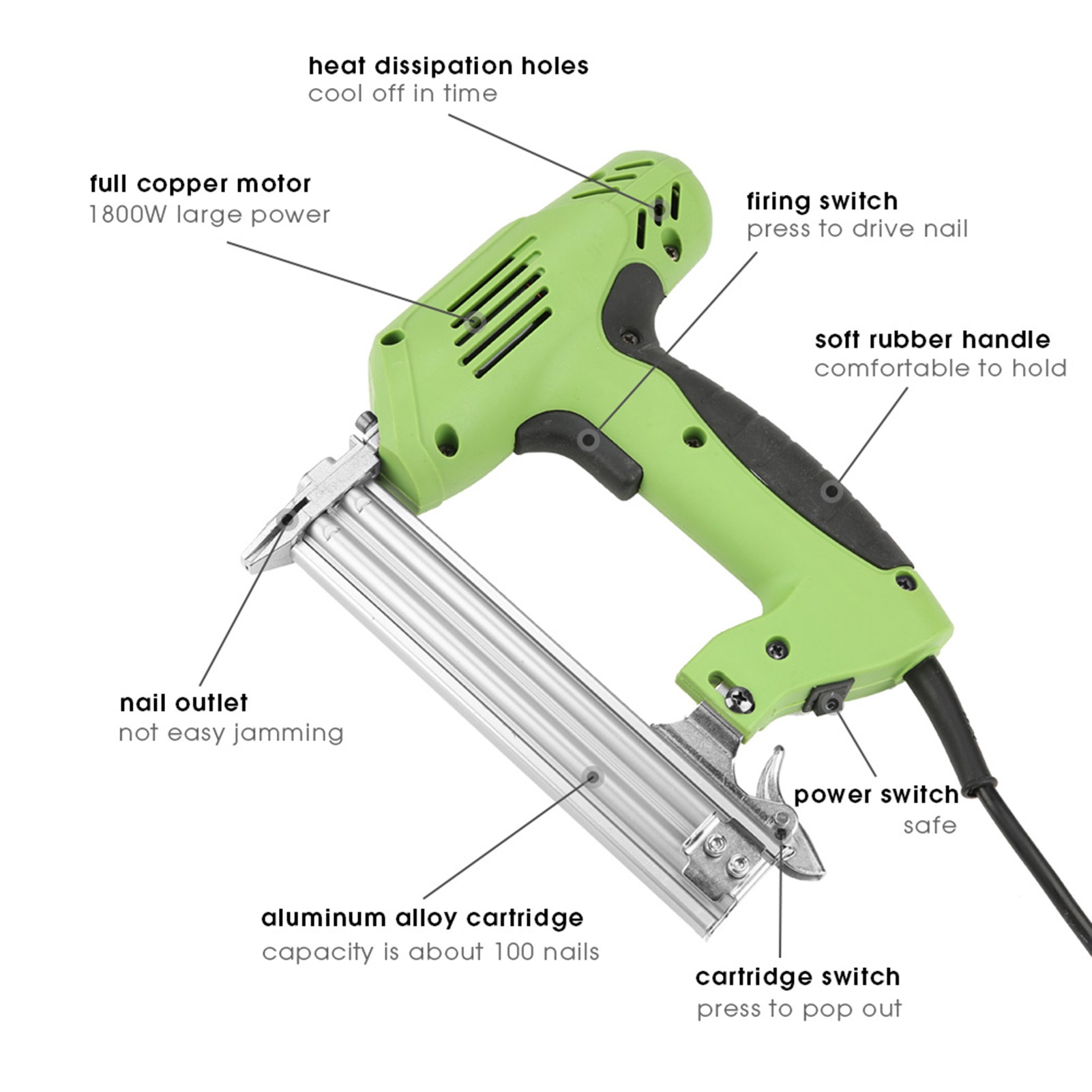 Electric Nail Gun Ergonomic So - огляд і ціна Nail Gun Brad