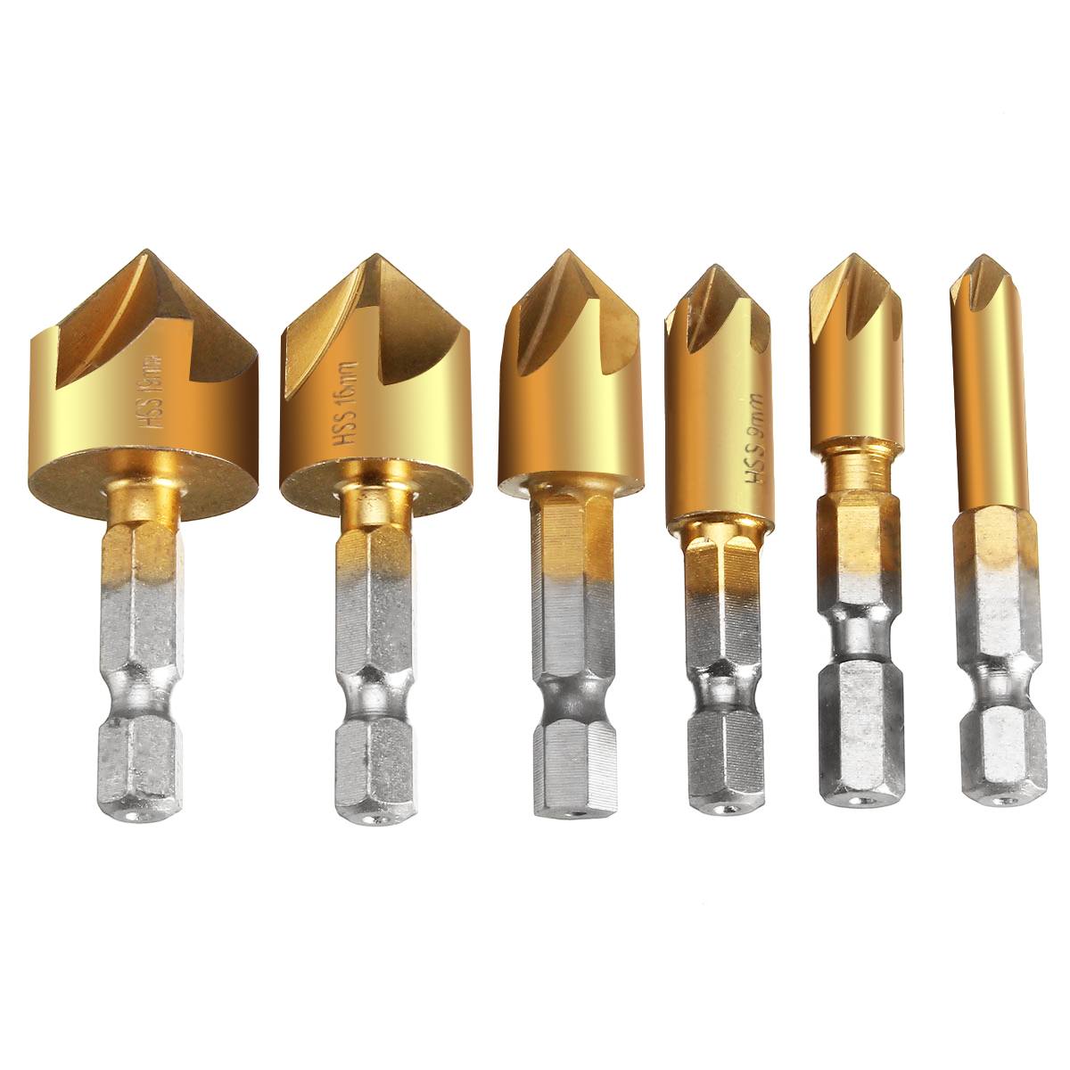 6 Pcs 6mm-19mm 5 Flute HSS Cou - огляд і ціна Power Tools Quotes