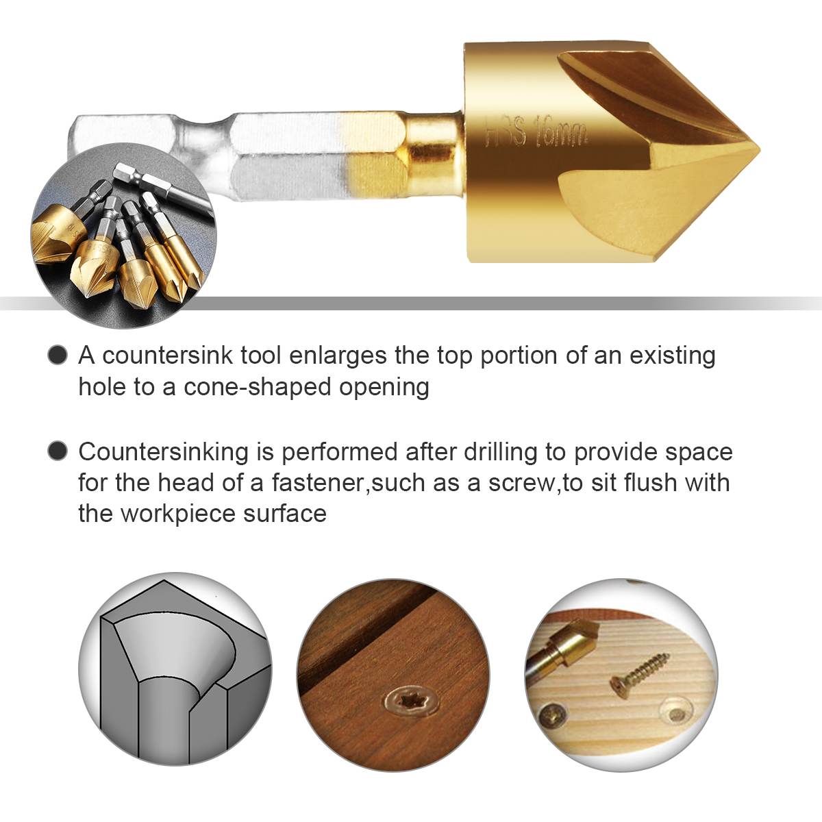 6 Pcs 6mm-19mm 5 Flute HSS Cou - огляд і ціна Power Tools Quotes