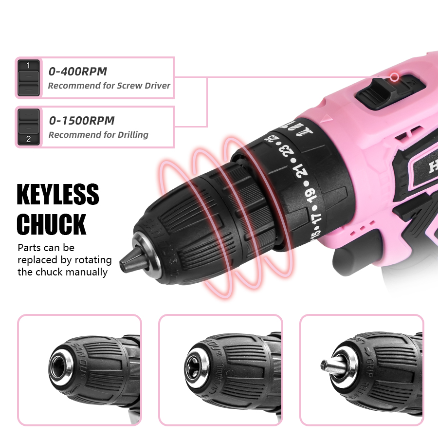 HILDA 21V Pink Drill Electric  - огляд і ціна Power Tools Pink